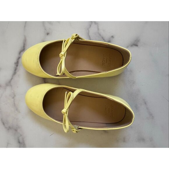 Janie & Jack girls size 13 sunny yellow glossy patent Mary Jane ballet shoes dre - Picture 5 of 7